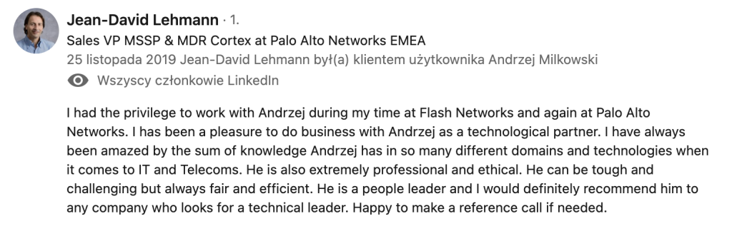 referencja dla Prosto i bezpośrednio, dostawca 1. autor